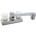 Valterra Phoenix Faucets by Valterra PF211305 Dual Handle 4" Bar Deck Faucet - 8" Standard Spout, Crystal PF211305